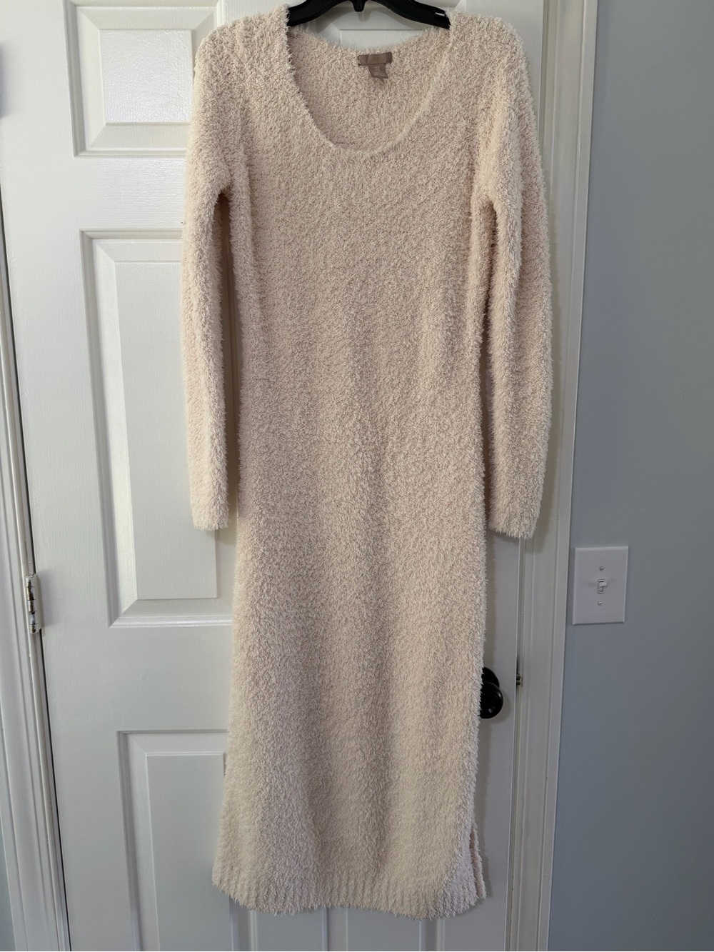 H&M Plush Sweater dress in Soft Beige.